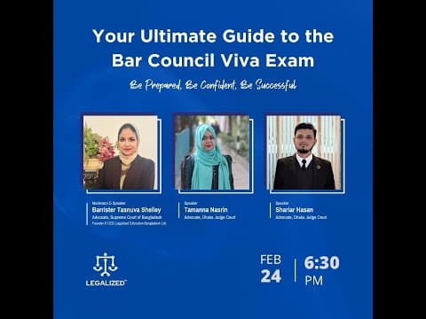 Webinar on Bar Council Enrollment VIVA VOCE Exam of Subordinate Court, 2024